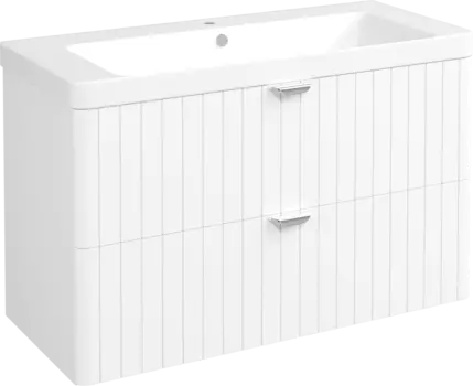 Тумба с раковиной STWORKI Ларвик 105 белая матовая