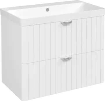 Тумба с раковиной STWORKI Ларвик 80 белая матовая