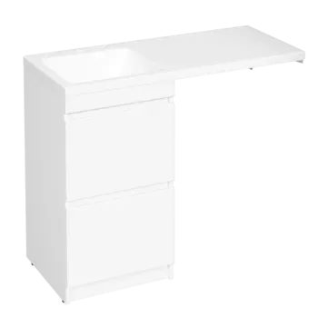 Тумба с раковиной STWORKI Мальмё 110 левая над стиральной машиной, белая