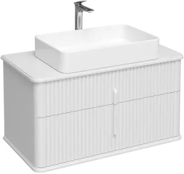 Тумба с раковиной STWORKI Молде 95 белая, со столешницей, раковиной Молде S23410WH