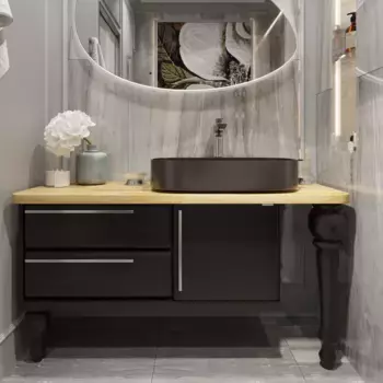 Тумба с раковиной STWORKI Prestige 140 black matt