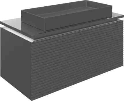 Тумба с раковиной STWORKI Рандерс 100, антрацит, подвесная, с подсветкой