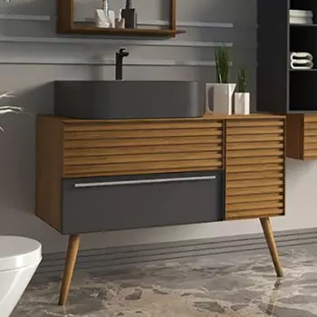 Тумба с раковиной STWORKI Zelena 100 anthracite