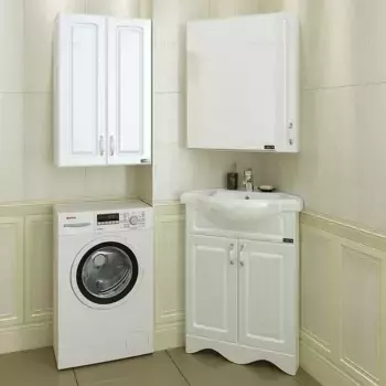 Тумба с раковиной угловая Санта Верона 60 белый