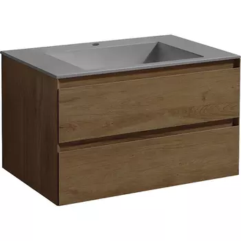 Тумба с раковиной Vincea Luka 80 темное дерево