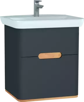 Тумба с раковиной VitrA Sento 65 с LED подсветкой матовый серый