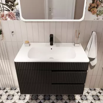 Тумба с раковиной VOQ Drop 80 anthracite