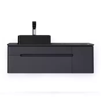 Тумба под раковину Jorno Shine 120, с подсветкой, антрацит