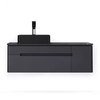 Тумба под раковину Jorno Shine 120, с подсветкой, с МФУ, антрацит
