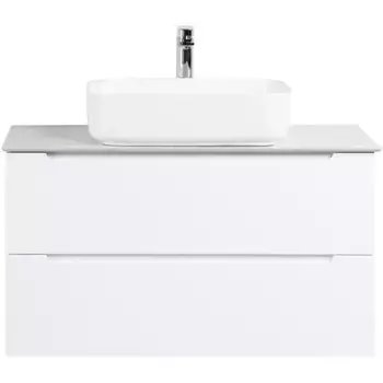Тумба со столешницей и раковиной BelBagno Etna 100 белый матовый