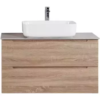 Тумба со столешницей и раковиной BelBagno Etna 100 светлое дерево, Rovere Bianco