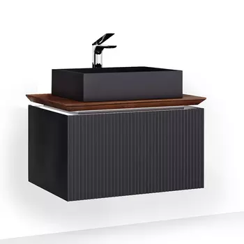Тумба под раковину Jorno Strong 80, с подсветкой, антрацит