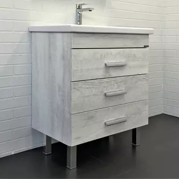 Тумба-умывальник "Никосия-70Н" дуб белый с раковиной COMO 70