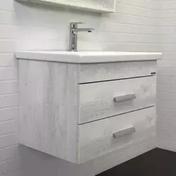 Тумба-умывальник "Никосия-70П" дуб белый с раковиной COMO 70