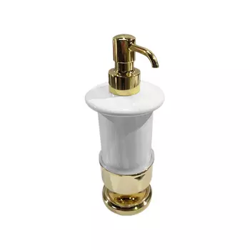 TW Bristol 180, настольный дозатор, керамический (белый), цвет держателя: золото