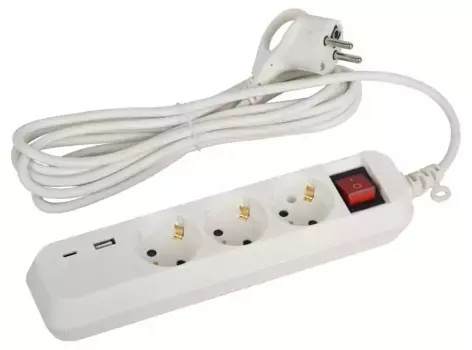 Удлинитель электрический Эра UB-3es-3m-USB Б0052898