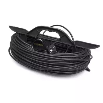 Удлинитель-шнур на рамке 1-местный с/з Stekker, HM02-01-50, 50м 3*0,75, серия Home (УХз-10), черный 39226