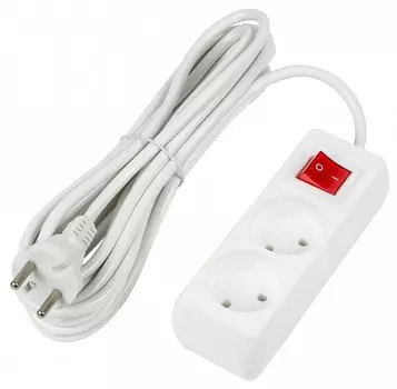 Удлинитель Uniel Ultra 2гн х 5м б/з S-CU2-5B White UL-00009993