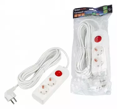 Удлинитель Uniel Ultra 2гн х 5м с/з S-GCU2-5B White UL-00010012