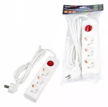 Удлинитель Uniel Ultra 3гн х 2м с/з S-GCU3-2B White UL-00010015