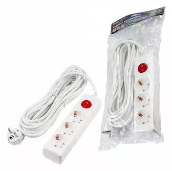 Удлинитель Uniel Ultra 3гн х 7м с/з S-GCU3-7B White UL-00010019