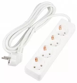 Удлинитель Uniel Ultra 4гн х 3м с/з S-GCU4-3 White UL-00010006