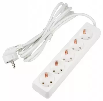 Удлинитель Uniel Ultra 5гн х 3м с/з S-GCU5-3 White UL-00010008