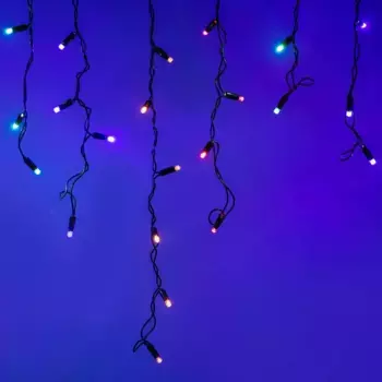 Уличная светодиодная гирлянда Ardecoled бахрома 230V разноцветный ARD-Edge-Classic-2400X600-Black-88Led-Live RGB 026015