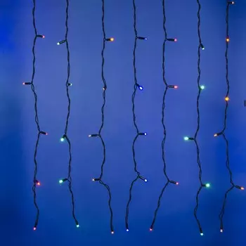 Уличная светодиодная гирлянда Uniel занавес 220V разноцветный ULD-C2030-240/TBK Multi IP67 UL-00003937