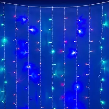 Уличная светодиодная гирлянда Uniel занавес 220V разноцветный ULD-C3020-240/TTK Multi IP44 UL-00007216