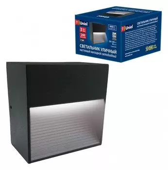 Уличный настенный светодиодный светильник Uniel ULU-S03A-3W/4000K IP54 Black UL-00006804