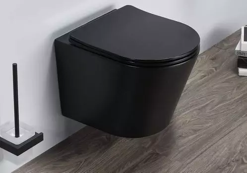 Подвесной унитаз Gid TR2130BM черный матовый, с сиденьем микролифт