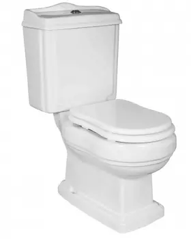 Унитаз-компакт Aksy Bagno Rome сидение дерево белое, хром