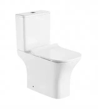 Унитаз-компакт Azario Fretta square белый, с сиденьем микролифт (AZ-1215 + AZ-1216-G)