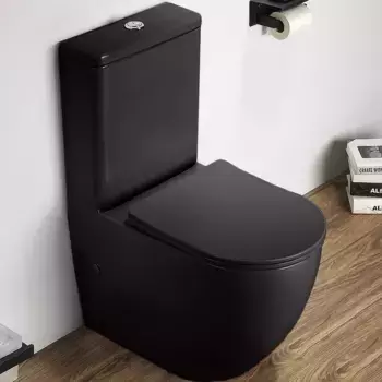 Унитаз-компакт CeramaLux 2166XMB черный матовый с бачком и сиденьем микролифт