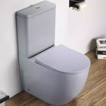 Унитаз-компакт CeramaLux 2166XMHL голубой матовый с бачком и сиденьем микролифт