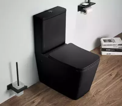 Унитаз-компакт Ceramalux 2170AXMB черный матовый с бачком и сиденьем микролифт