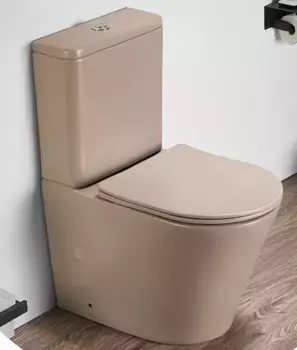 Унитаз-компакт CeramaLux 2179XMC бежевый матовый, капучино с бачком и сиденьем микролифт