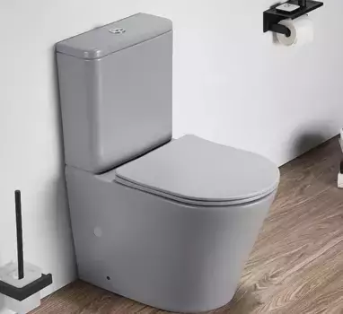 Унитаз-компакт CeramaLux 2179XMH светло-серый матовый с бачком и сиденьем микролифт