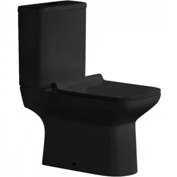 Унитаз-компакт Ceramalux 9125-18 черный глянец с бачком и сиденьем микролифт