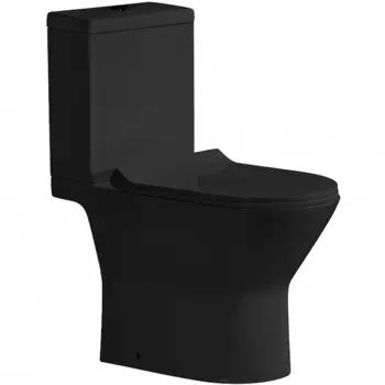 Унитаз-компакт Ceramalux 9126-18 черный глянец с бачком и сиденьем микролифт