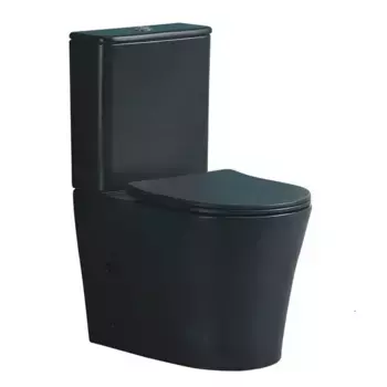 Унитаз-компакт Ceruttispa Adige безободковый с сиденье микролифт черный матовый