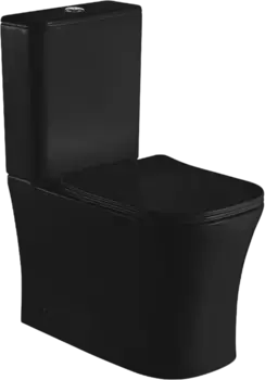 Унитаз-компакт Ceruttispa Marmolada безободковый с сиденьем микролифт черный матовый