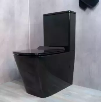 Унитаз-компакт Gid безободковый с сиденьем микролифт черный глянцевый