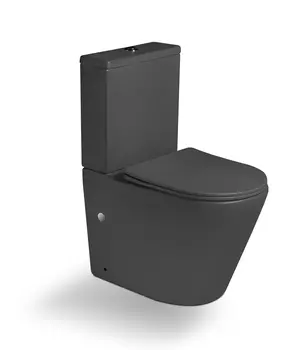 Унитаз-компакт напольный SantiLine SL-5014MG безободковый, с микролифтом, темно-серый матовый