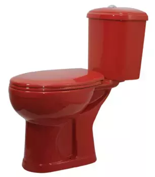 Унитаз-компакт Оскольская керамика Дора красный с сиденьем