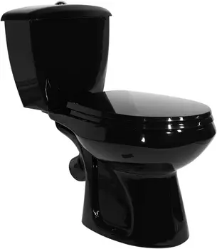 Унитаз-компакт Оскольская керамика Элисса Антивсплеск Стандарт, нижний подвод воды, косой выпуск, черный