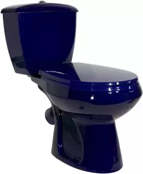 Унитаз-компакт Оскольская керамика Элисса синий с сиденьем