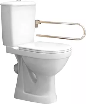 Унитаз-компакт Оскольская керамика Персона Комфорт, подвод воды нижний, косой выпуск, с откидным нержавеющим поручнем