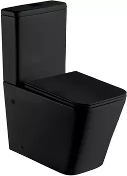 Унитаз-компакт Weltwasser Gelbach 001 XL MT-BL с бачком и сиденьем микролифт, черный матовый